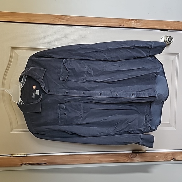 Quicksilver waterman collection corduroy navy blue button down shirt XXL/T - Picture 1 of 6
